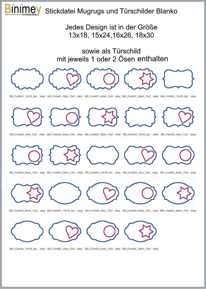 Stickdatei Blanko Mugrug und Türschild [Digital] – Bild 7