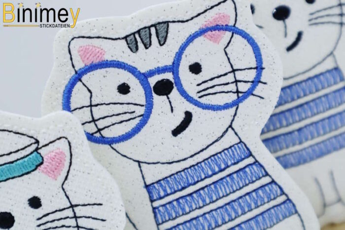 Stickdatei Motive und Stabdesign Katze mit Brille [Digital] – Bild 7