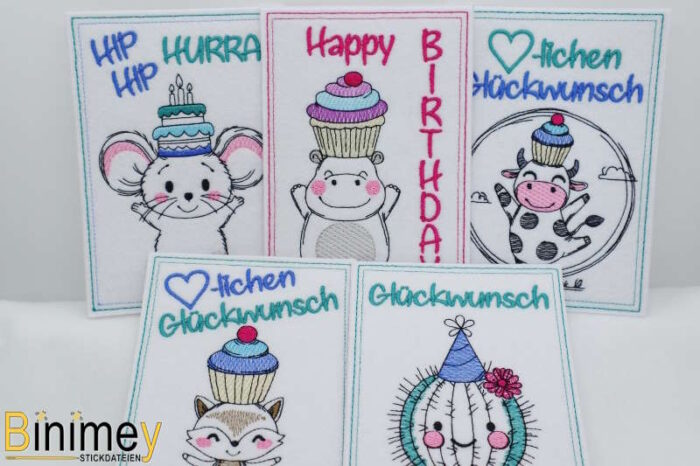 Stickdatei Grußkarte und Motiv Happy Birthday [Digital] – Bild 7