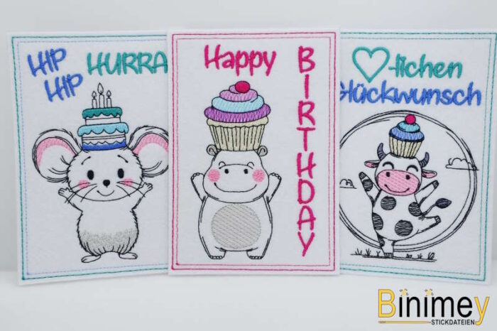 Stickdatei Grußkarte und Motiv Happy Birthday [Digital] – Bild 6