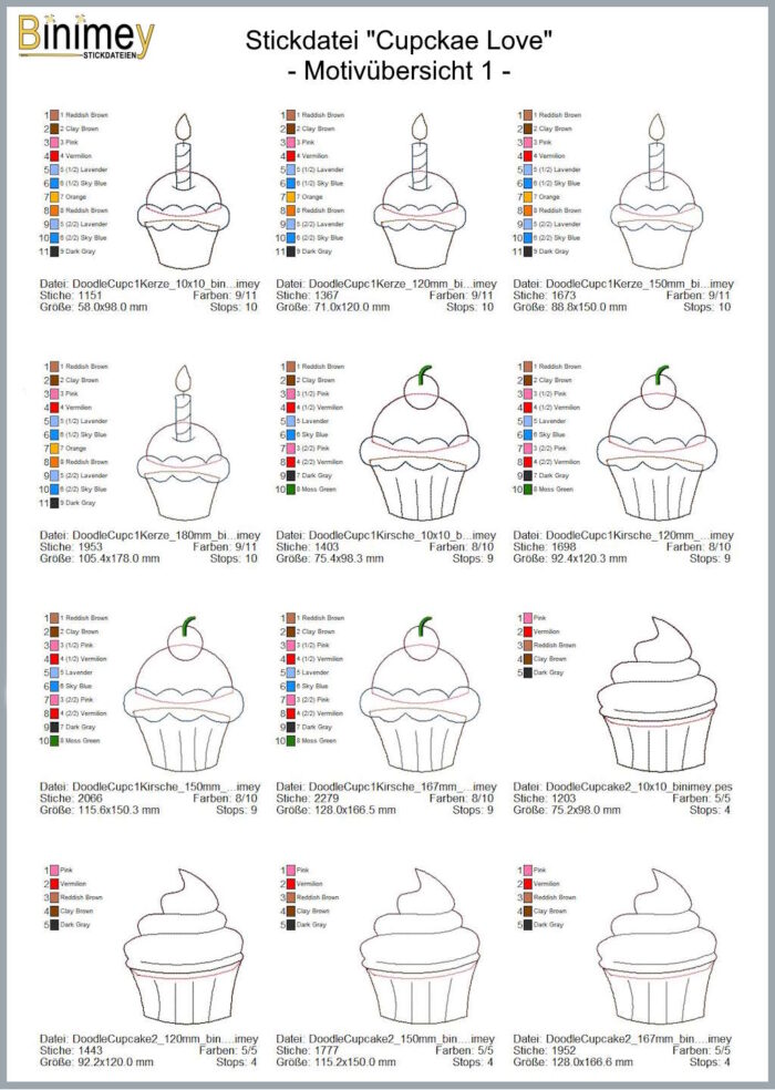 Stickdatei Cupcake Love [Digital] – Bild 3