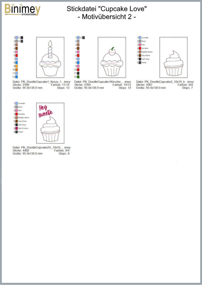 Stickdatei Cupcake Love [Digital] – Bild 4