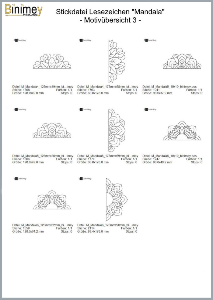 Stickdatei Lesezeichen Mandala [Digital] – Bild 5