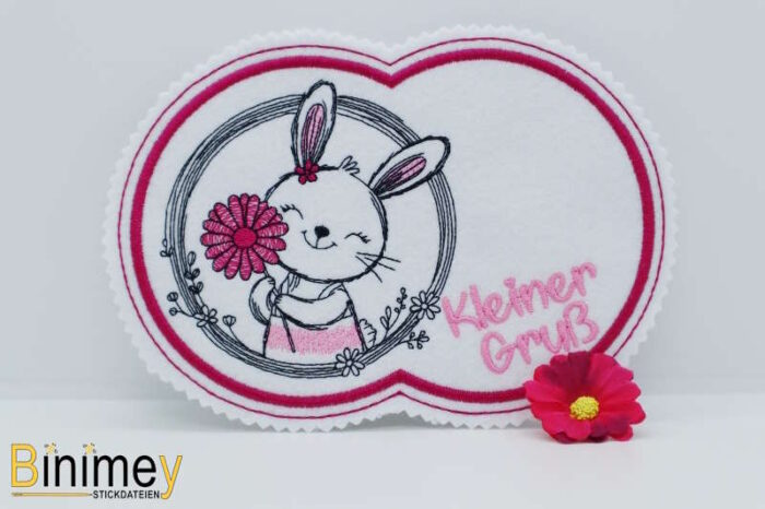 Stickdatei Mugrug Bunny mit Frühlingsblume [Digital] – Bild 5