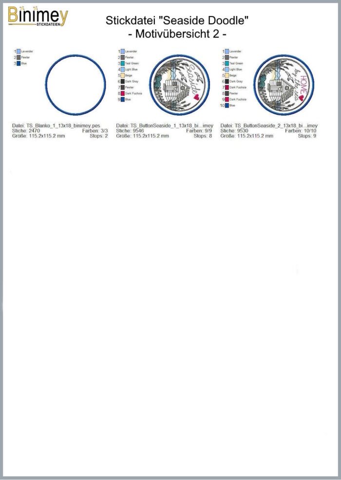 Stickdatei Doodle Seaside [Digital] – Bild 3