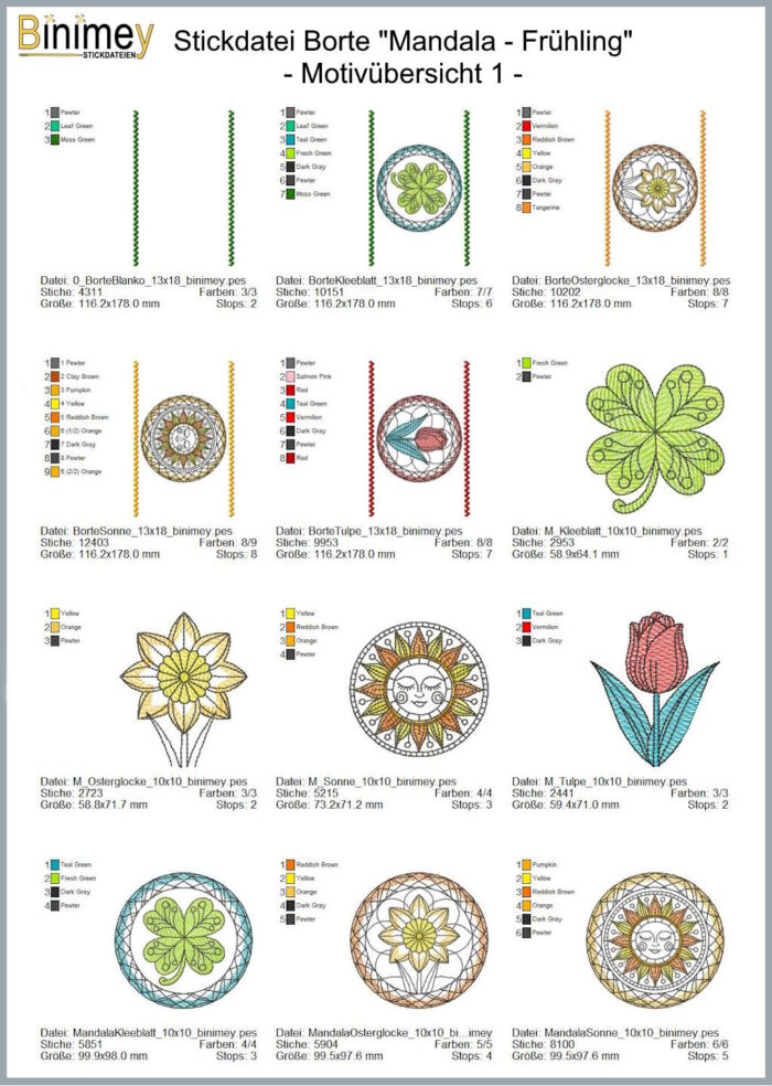 Stickdatei Mandala Frühling [Digital] – Bild 2