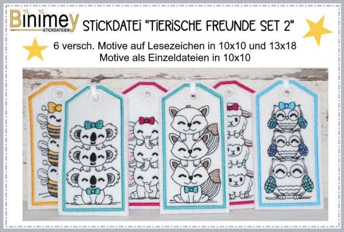 Stickdatei Sparpaket Lesezeichen Tierische Freunde [Digital] – Bild 11