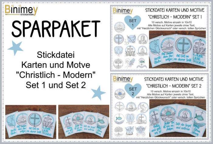 Stickdatei Sparpaket - Karten und Motive - Taufe - Konfirmation - Kommunion - Firmung [Digital]