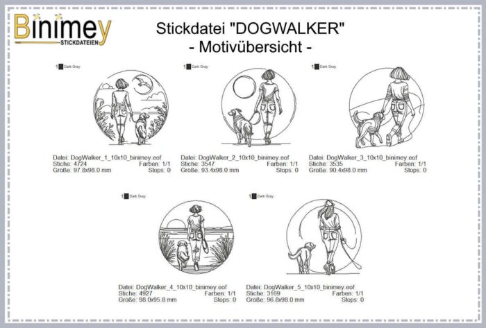 Stickdatei Dogwalker [Digital] – Bild 2