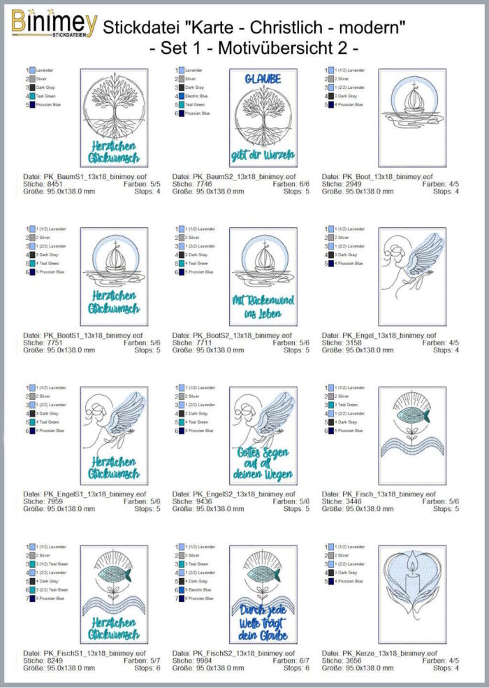 Stickdatei Sparpaket - Karten und Motive - Taufe - Konfirmation - Kommunion - Firmung [Digital] – Bild 3