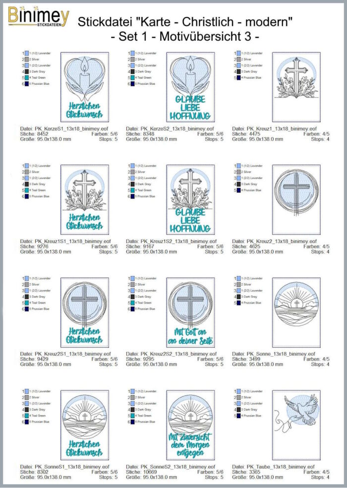 Stickdatei Sparpaket - Karten und Motive - Taufe - Konfirmation - Kommunion - Firmung [Digital] – Bild 4