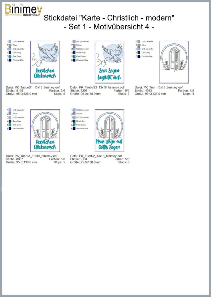 Stickdatei Sparpaket - Karten und Motive - Taufe - Konfirmation - Kommunion - Firmung [Digital] – Bild 5