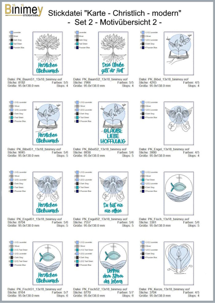 Stickdatei Sparpaket - Karten und Motive - Taufe - Konfirmation - Kommunion - Firmung [Digital] – Bild 13