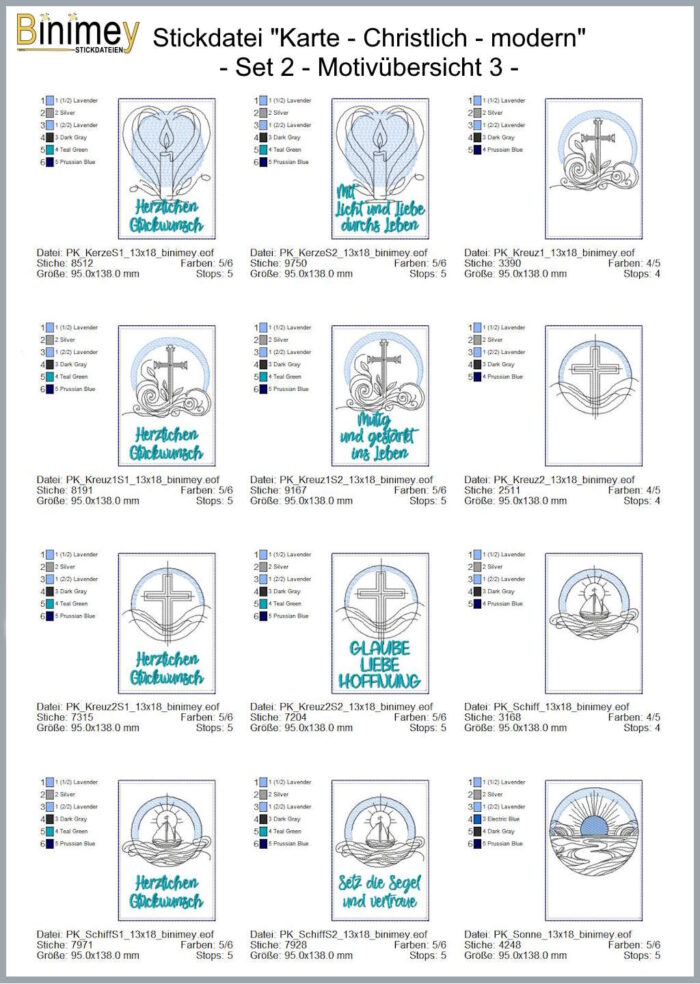 Stickdatei Sparpaket - Karten und Motive - Taufe - Konfirmation - Kommunion - Firmung [Digital] – Bild 14