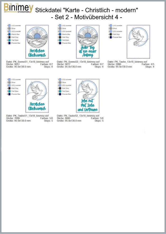 Stickdatei Sparpaket - Karten und Motive - Taufe - Konfirmation - Kommunion - Firmung [Digital] – Bild 15